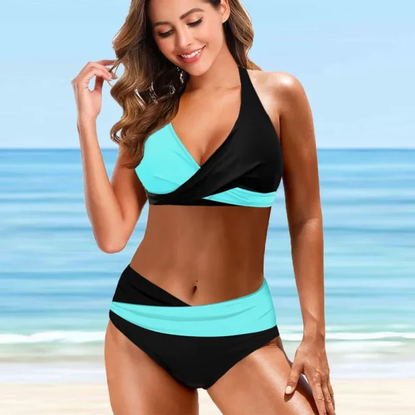 2022-Women-s-High-Waist-Swimsuit-Fashion-New-Design-Printing-Swimsuit-Two-Piece-Set-Bikini-Set-2