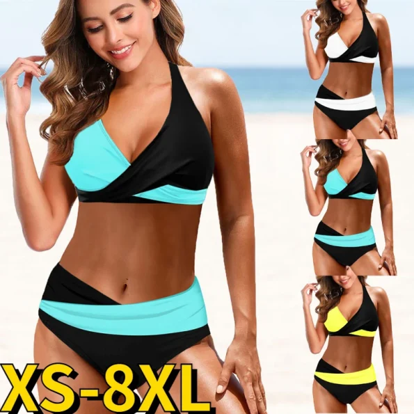 2022-Women-s-High-Waist-Swimsuit-Fashion-New-Design-Printing-Swimsuit-Two-Piece-Set-Bikini-Set