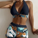 2023-Swimsuit-Women-s-Split-High-Waist-Stitching-Strap-Sports-Beach-Surfing-Bikini-Set