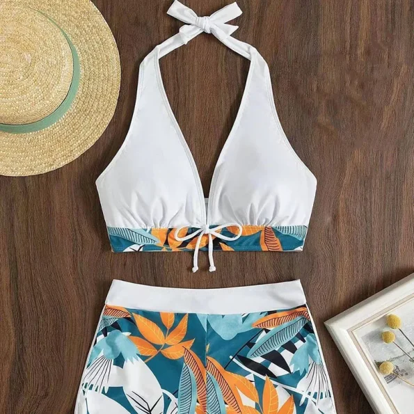 2023-Swimsuit-Women-s-Split-High-Waist-Stitching-Strap-Sports-Beach-Surfing-Bikini-Set-4
