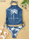 Women-s-Bathing-Suit-Coconut-Drawstring-Side-Halter-Neck-Tankini-Set-Summer-Beach-Wear-Cute-Swimwear